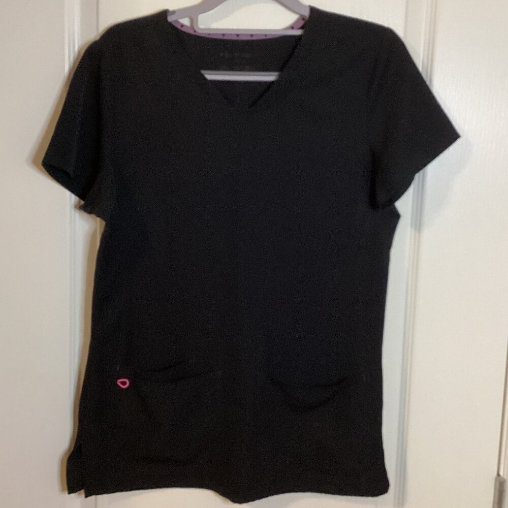 Heartsoul Women's Scrub Top Size S Black Medical Nurse Uniform Health Wear